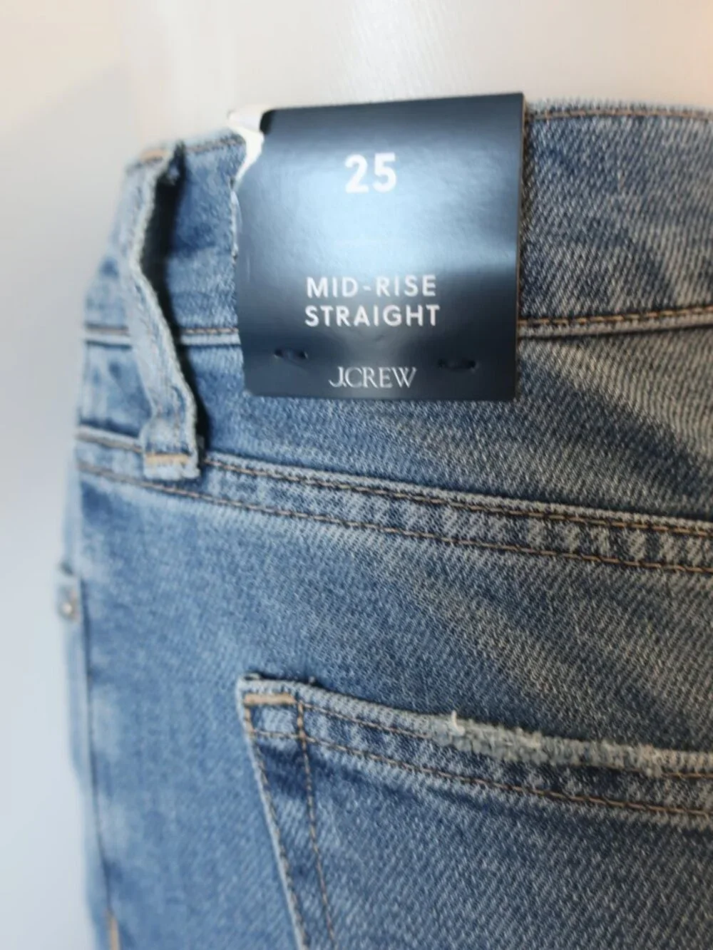 NWT Womens J. Crew Blue (Item- 21) Mid-Rise Straight Leg Jean 25